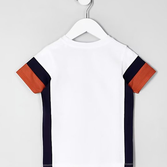 River Island Baby Boys Multicolor Color Block RI Short Sleeve T-Shirt - Picture 2 of 3